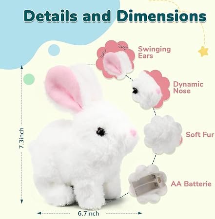 Hopping Walking Toy with Sounds, Wiggling Tail