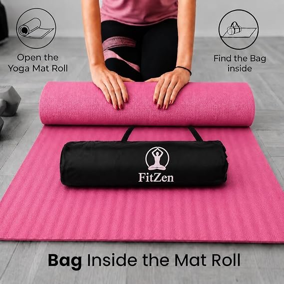 Yoga Mat for Women and Men 6mm with Carry Strap