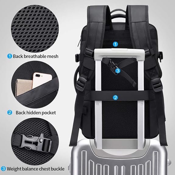 Water Resistant Travel Backpack,Flight Approved Carry On Backpacks