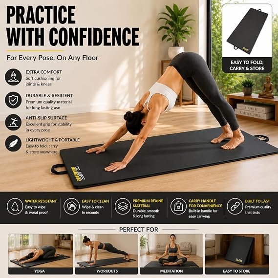 Fitness PVC Leatherette Yoga Mat 10mm Thick