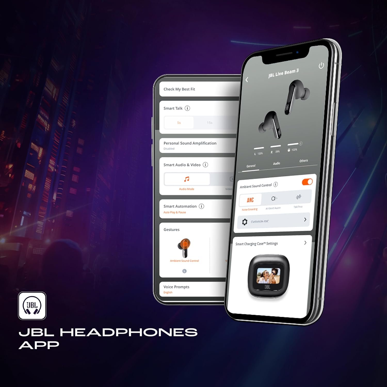 Hi-Res Audio True ANC Earbuds,Smart Case with Touch Display