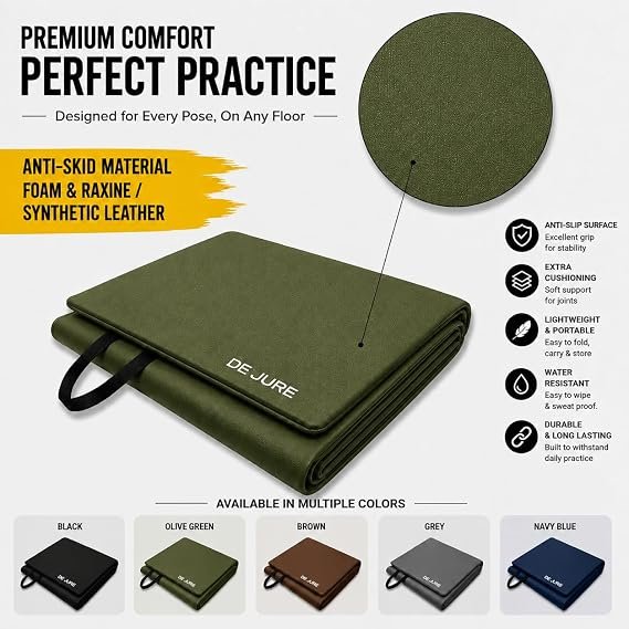 Fitness PVC Leatherette Yoga Mat 10mm Thick