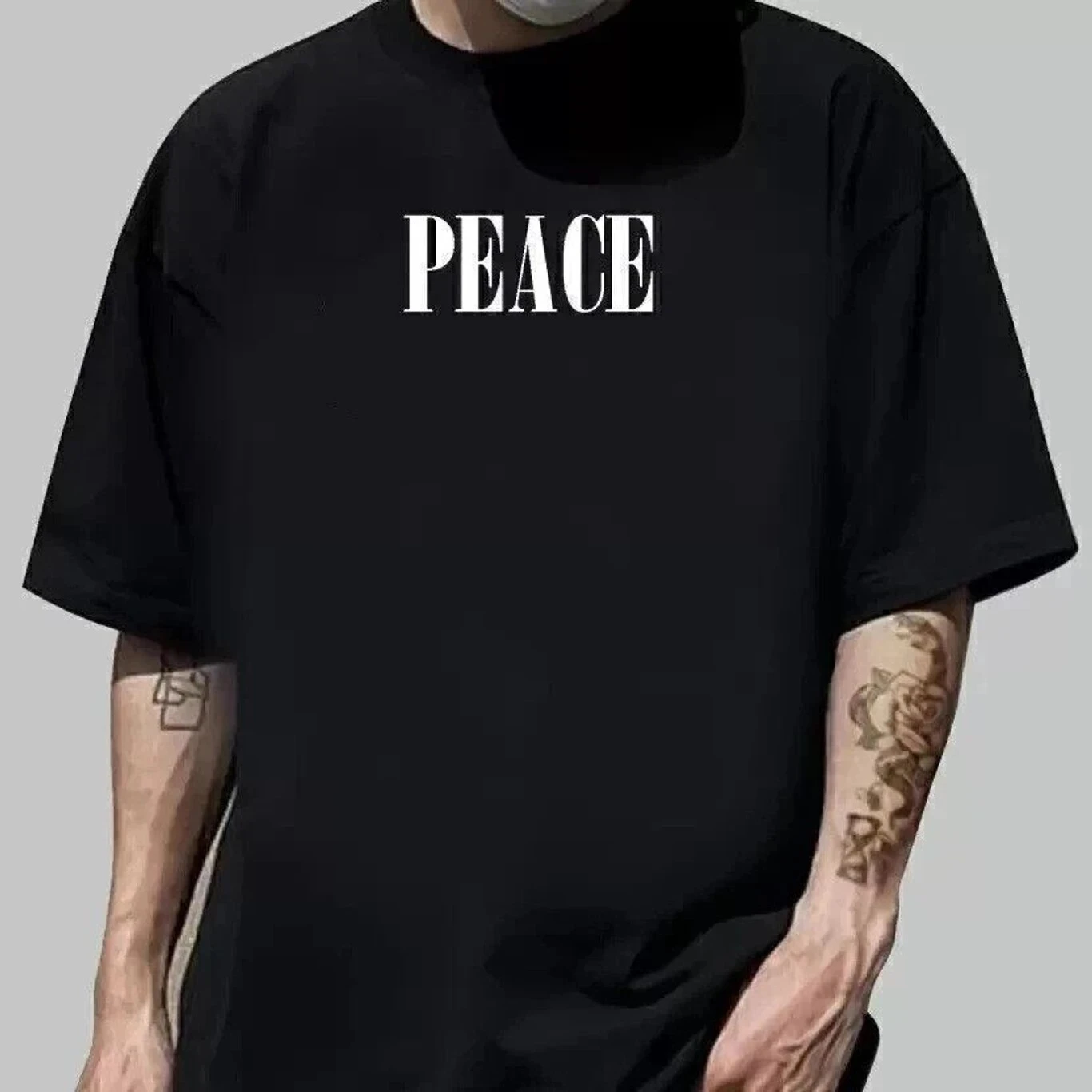 Men Printed Round Neck Cotton Blend T-Shirt