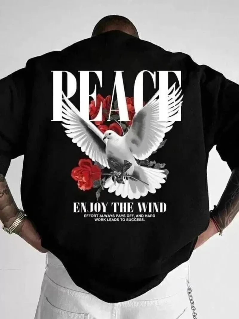 Men Printed Round Neck Cotton Blend T-Shirt